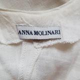 ANNA MOLINARI White Linen Blend Dress Size 40 IT 8 UK