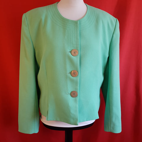 JACQUES Women's Green Crop Blazer Size 18