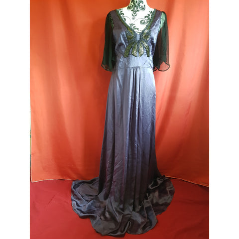 BIBA Purple Silk Maxi Ocassion Dress Size 12.