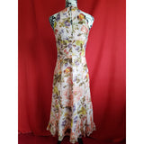 Karen Millen Women's Floral Print 100% Silk Dress Size 12