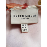 Karen Millen Women's Floral Print 100% Silk Dress Size 12