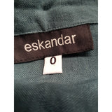 ESKANDAR Women's Green 100% Linen Shirt Size 0 / XS