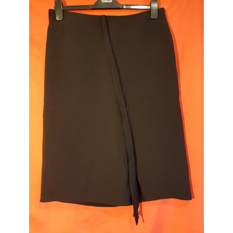 GIORGIO ARMANI Black 100% Silk Skirt Size 44 IT 12 UK.