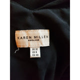 KAREN MILLEN Black Ruffled 100% Silk Dress Size 12