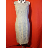 JAEGER Light Blue Floral Print Linen Dress Size 10