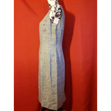 JAEGER Light Blue Floral Print Linen Dress Size 10