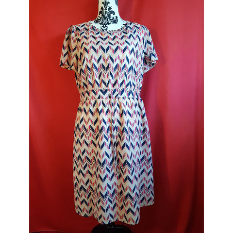 DICKINS & JONES Pink/Navy Dress Size 12