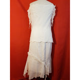 ANA SOUSA Women's White Cotton Summer Top/Skirt Suit Size 12