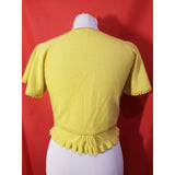 Karen Millen Women's Yellow 100% Cashmere Bolero Size 3 / 12 UK