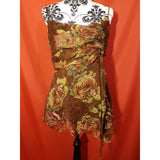 KAREN MILLEN Women's Brown Floral Print Top Size 12