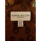 KAREN MILLEN Women's Brown Floral Print Top Size 12