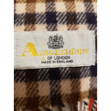 Aguascutum Men Check Brown Navy Wool Scarf