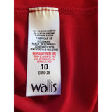 WALLIS Petite Red Long Ocassion Dress Size 10.