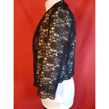 COAST Women's Black Tulle White Lined Bolero Blazer Size 10