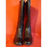 DUO Women's Black Leather Knee Length Boots Size 4 UK 37 EU