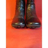 DUO Women's Black Leather Knee Length Boots Size 4 UK 37 EU