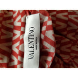 VALENTINO White Red 100% Silk Skirt Suit Size 40 IT / S