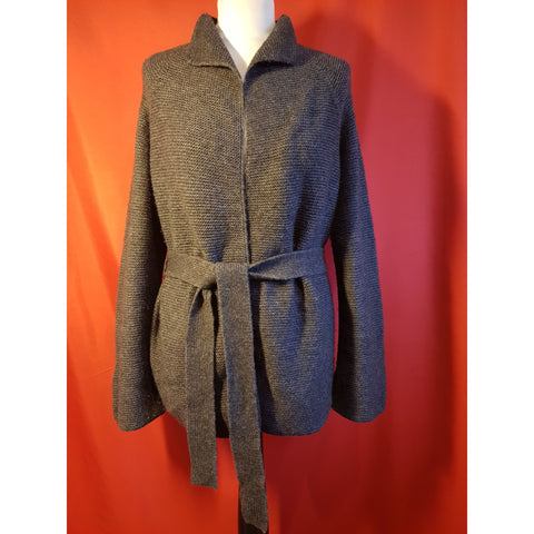 Boden Women's Wool Blend Knit Dark Grey Cardigan Size 12