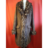 Elegance Limited Edition  Women's Brown Faux Fur Coat Size 20