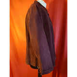 M&S Women's Suede Burgundy Jacket Size 20