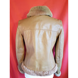 Weekend Max Mara Women's Brown Leather Jacket With Detachable Sleeves Size 8.