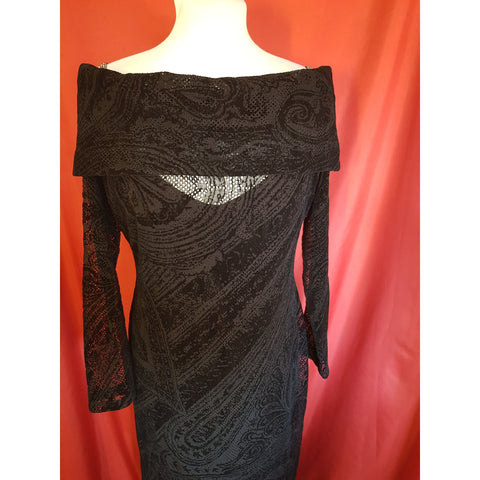 LUIS CIVIT Black Ocassion Long Dress Size 16