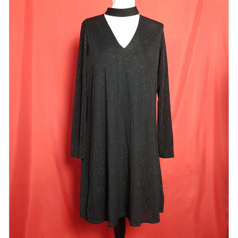 Wallis Women's Black Sparkle Dress Size 16.