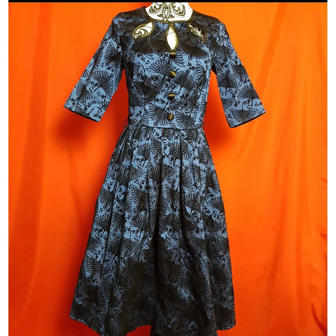 Voodoo Vixen Women's Blue Black Dress Size S.