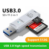 2 IN 1 USB 3.0 /USB 2.0 Card Reader SD TF Card Memory Card Reader High Speed Smart Card reader Adapter For PC Laptop Accessories
