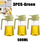 200/300/500ml Oil Spray Bottle BBQ Cooking Olive Oil Sprayer Plastic Baking Oil Spray Empty Bottle Vinegar Bottle Or  Oil brush