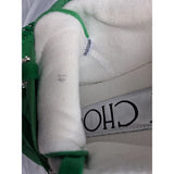 Jimmy Choo Green Suede Crystal Buckle Strap Trainers Sneakers Size 8 UK 41 EU