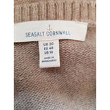 Seasalt Cornwall Brown Wool Vest V-neck Size 20