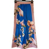 Ted Baker Blue Pink Floral Wide Leg Trousers Size 1 / 8 UK