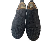 Christian Louboutin Louis Junior Spikes Suede Low-Top Sneakers (Black) Size 7