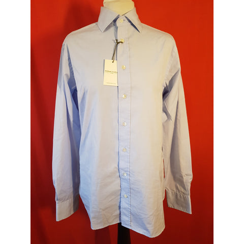 William Grabtree & Sons Men's Sky Blue Poplin Shirt Size 15 1/2