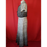 Gold by Michael White Black 100% Silk Dress with Bolero Size 16.