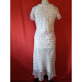 Fenn Wright Manson Long Lilac 100% Silk Skirt Suit Size 6