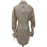 Oh Polly Beige Cotton Shirt Dress, Size 8 / 36