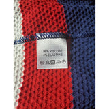 Melissa Odabash Striped White Red Navy Knit Dress Size S