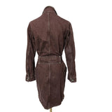 Weekday Brown Denim Shirt Dress Long Sleeve Belted Utility Dress Size 6 UK 34 EU