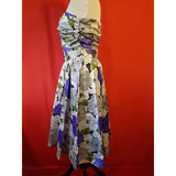 Claudia Fashions Grey Purple Floral Print Dress Size 14