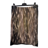 Diane von Furstenberg Black Beige Wool Silk Jersey Printed Skirt Size 6 US / S
