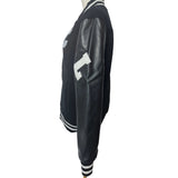 boohooMAN / MAN Men's Black Varsity Letterman Jacket - Size Medium