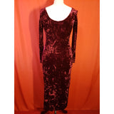 Marks & Spencer Burgundy Velour Long Dress Size 10