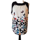 Redherring White Multicolour Butterfly Print Top Size 16