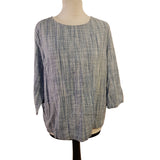 Seasalt Cornwall Blue Cotton Top Blouse with Pockets Size 12