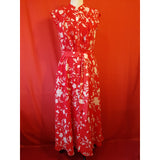 Hobbs Red White Floral Print Long Dress Size 12