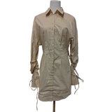Oh Polly Beige Cotton Shirt Dress, Size 8 / 36