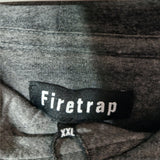 Firetrap Mens Grey Graphic Print Hooded Sweatshirt Pullover Jumper Size XXL