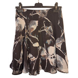 Reiss Black Grey Floral Print Skirt Size UK 8